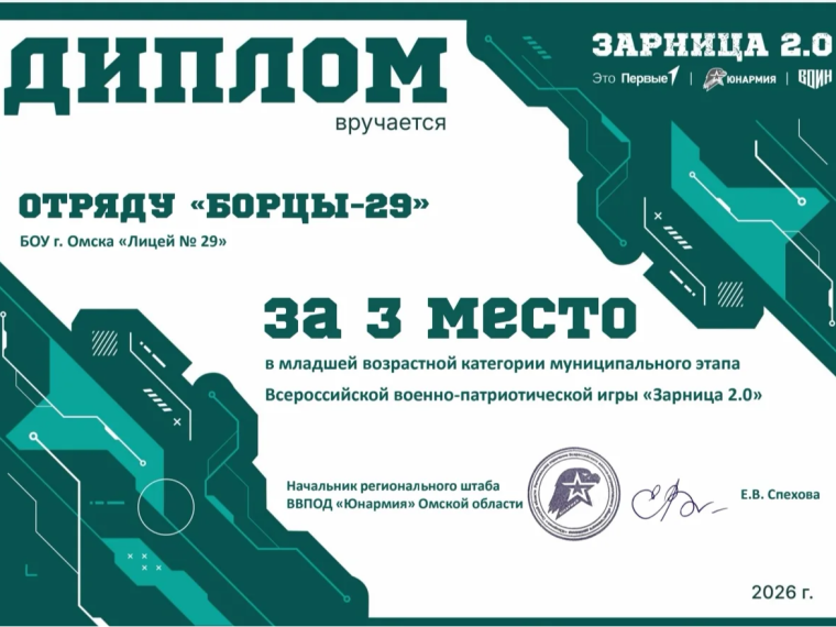 Призёры муниципальной военно-патриотической игры «Зарница 2.0».